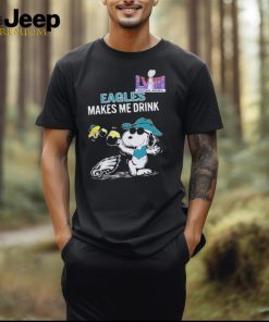 Super Bowl 2024 Snoopy And Woodstock Makes Me Drink Philadelphia Eagles Shirt