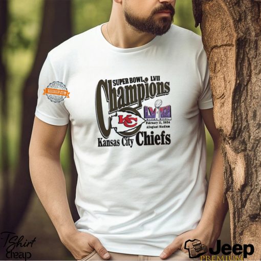 Super Bowl LVII Champions Kansas City Chiefs February 11 2024 Allegiant Stadium shirt