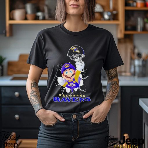 Super Mario Baltimore Ravens football helmet shirt