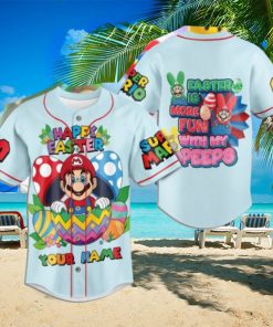Super Mario Happy Easter Custom Baseball Jersey
