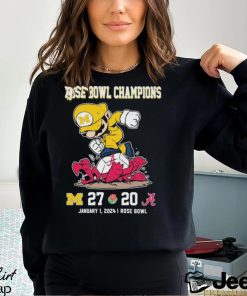 Super Mario Michigan Wolverines Stomp On Alabama Crimson Tide Rose Bowl Champions Shirt