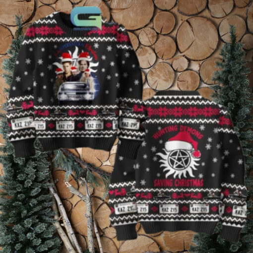 Supernatural Hunting Demon Saving Christmas Ugly Sweater