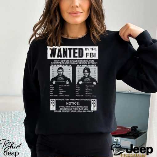 Supernatural Wanted By The Fbi T Shirt