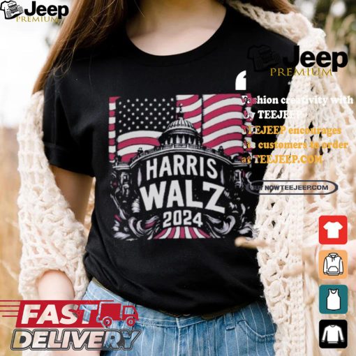 Support Of Presidential Nominee Kamala Harris Vp Nominee Tim Walz 2024 Us Elections America White House T shirt