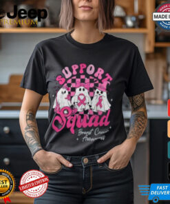 Support Squad Pink Ribbon Breast Cancer Awareness Shirt, Halloween Ghost Tee