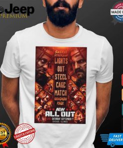 Swerve Strickland Lights Out Steel Cage Match Hangman Adam Page – AEW ALL OUT 2024 Poster t shirt