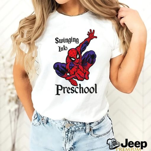 Swinging Into Preschool Marvel School shirt