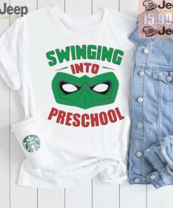 Swinging into preschool superhero shirt