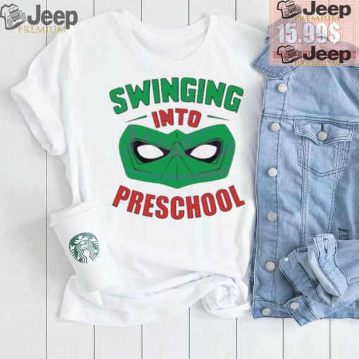 Swinging into preschool superhero shirt