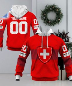 Swiss National Ice Hockey Team Jersey Style V1 Hoodie T Shirt Zip Hoodie Sweatshirt