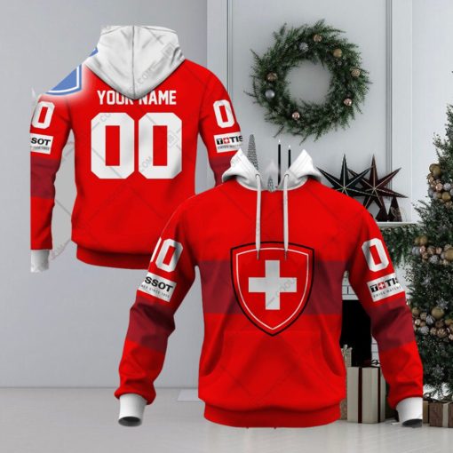 Swiss National Ice Hockey Team Jersey Style V1 Hoodie T Shirt Zip Hoodie Sweatshirt