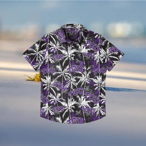 TCU Horned Frogs Black Floral Hawaiian Shirt