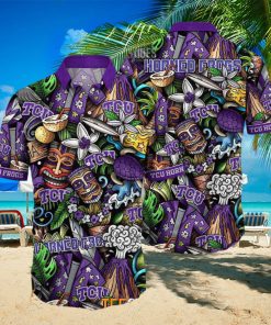 TCU Horned Frogs Ncaa Mens Floral Button Up Hawaiian Shirt