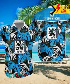 TSV 1860 Munich Big Logo Tropical Leaves Hawaiian Shirt