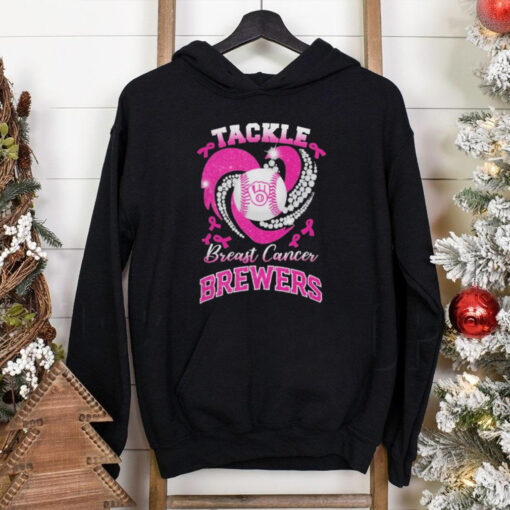 Tackle Breast Cancer Milwaukee Brewers Diamond Heart Shirt