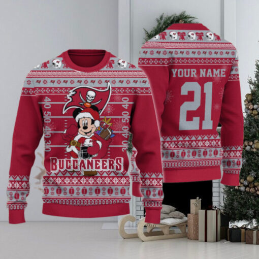 Tampa Bay Buccaneers Mickey Mouse Santa Ugly Christmas Sweater