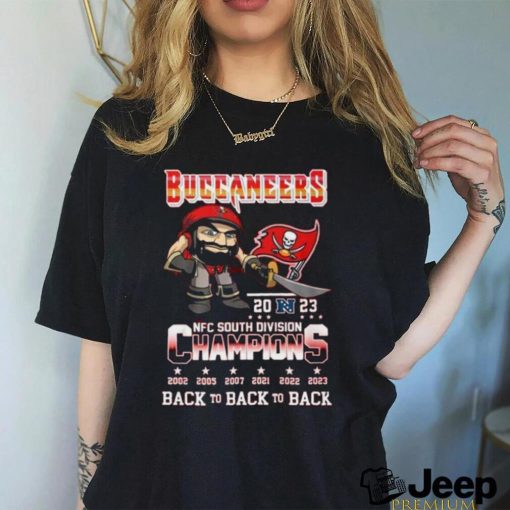 Tampa Bay Buccaneers Nfc South Division Champions Back To Back To Back 2002 2023 Mascot Shirt