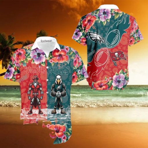 Tampa Bay Buccaneers VS NFL Philadelphia Eagles Mascot High Quality All Over Print Hawaiian Shirt For Men And Women