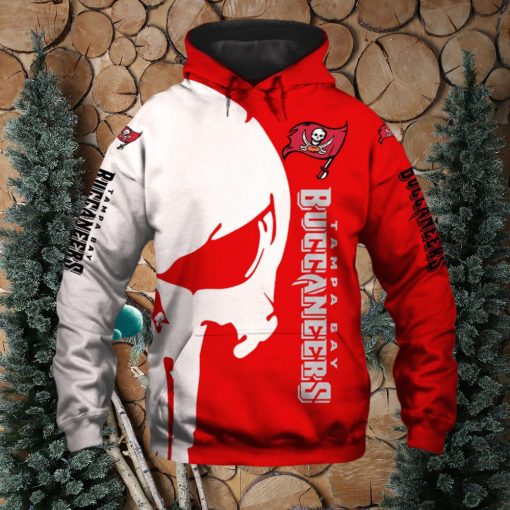 Tampa Bay Buccaneers White Skull Red Hoodies Print Full