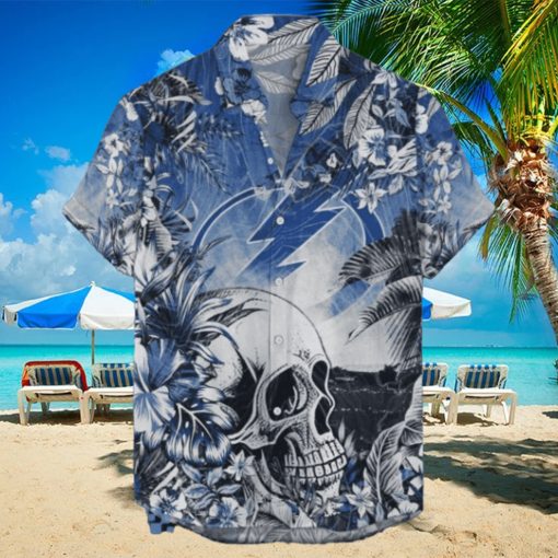 Tampa Bay Lightning NHL Hawaiian Shirt Tropical Skull Design For Men Women