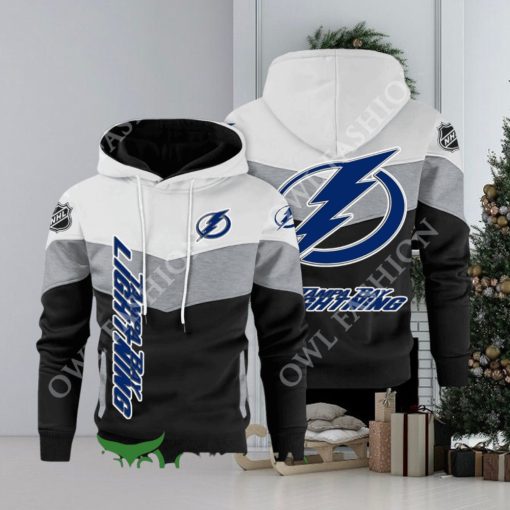 Tampa Bay Lightning NHL Hockey Black White Printed Hoodie