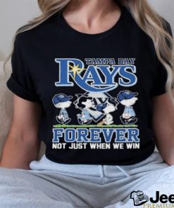 Tampa Bay Rays And Peanuts Characters Walking Road Forever Not Just When We Win shirt