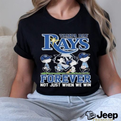 Tampa Bay Rays And Peanuts Characters Walking Road Forever Not Just When We Win shirt