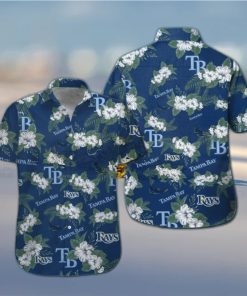 Tampa Bay Rays Short Sleeve Button Up Tropical Hawaiian Shirt