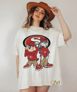 Tasmanian Devil and Bugs Bunny hip hop San Francisco 49ers football logo t shirt