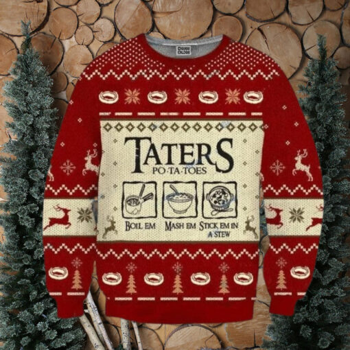 Taters Potatoes Ugly Christmas Sweater, LOTR Fans Sweater