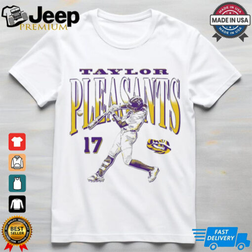 Taylor Pleasants LSU Tigers number 17 action pose shirt