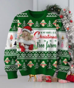 Taylor Swift Christmas In My Heart Is A Tree Farm Green Color Christmas Sweater Chirstmas Gifts 2024 Xmas For Family And Friends Ugly Sweater