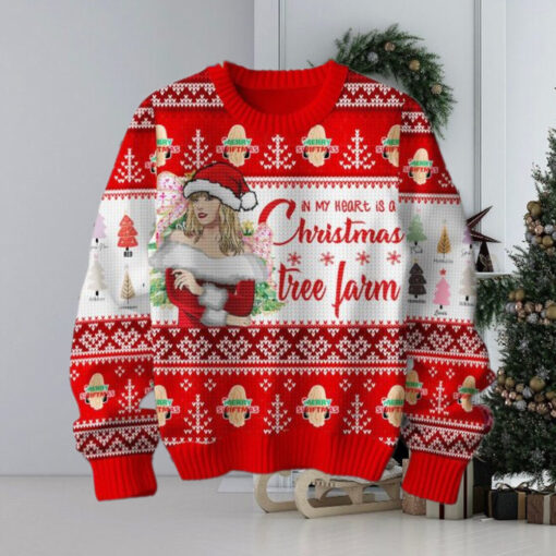 Taylor Swift Christmas In My Heart Is A Tree Farm Red Design Ugly Sweater