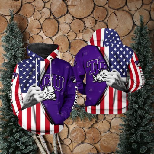 Tcu Horned Frogs NCAA US Flag 3D Printed Hoodie