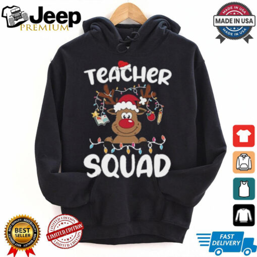 Teacher Squad Reindeer Funny Teacher Christmas Xmas Gift For Men Women T Shirt