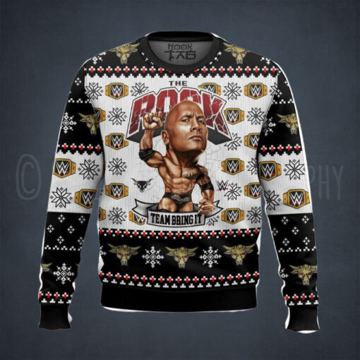 Team Bring It The Rock Wwe Ugly Sweater