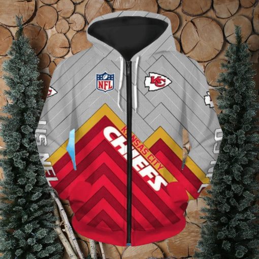 Team Kansas City Chiefs NFL Zip Hoodies Print Full