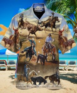 Team Poping Rodeo Horse Hawaiian Shirt