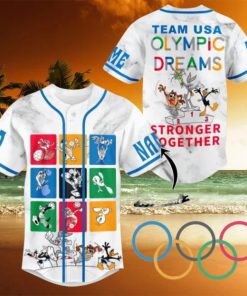 Team USA Looney Tunes Olympic Dreams Stronger Together Custom Baseball Jersey