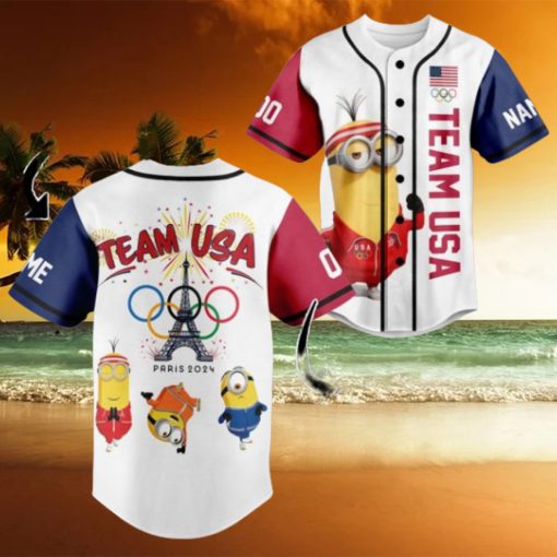 Team USA Minions Olympic Paris 2024 Custom Baseball Jersey