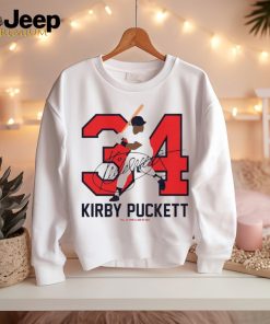 Teambrown Kirby Puckett baseball hall of fame member signature shirt