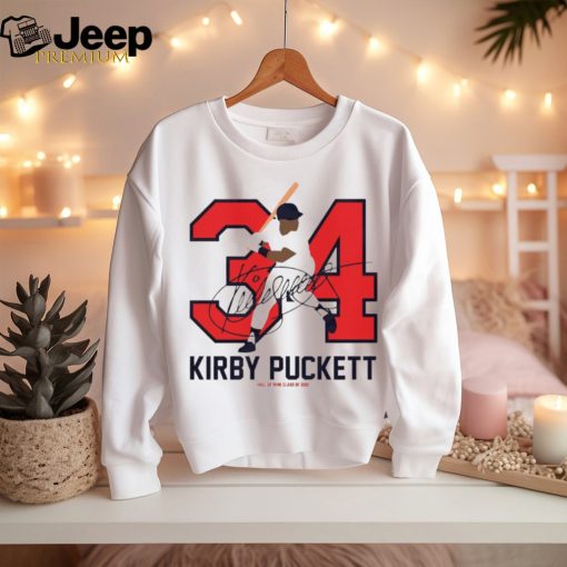 Teambrown Kirby Puckett baseball hall of fame member signature shirt