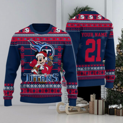 Tennessee Titans Mickey Mouse Santa Ugly Christmas Sweater