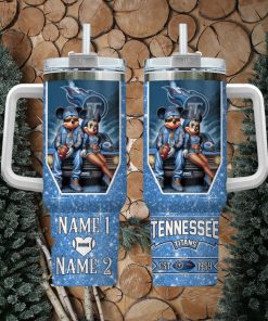 Tennessee Titans NFL Mickey And Minnie Couple 40oz Stanley Tumbler Custom Name