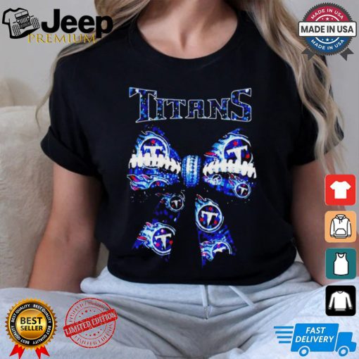 Tennessee Titans Sport Girls With Bow Supporting Team T Shirt