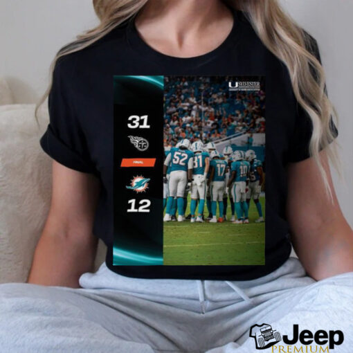 Tennessee Titans Win 31 12 Miami Dolphins 2024 NFL Season Matchup shirt