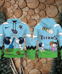 Tennessee Titans X Snoopy Peanuts 75th Anniversary Hoodie
