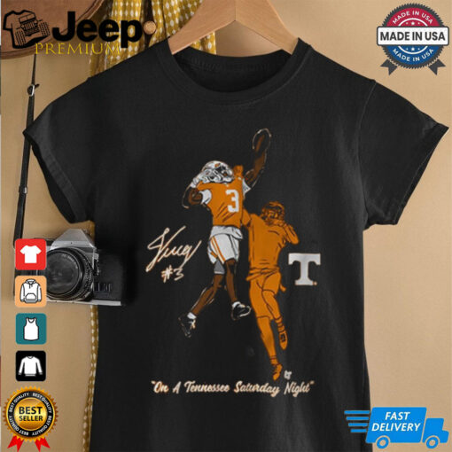 Tennessee Vols Football Jermod McCoy One Handed Interception On A Tennessee Saturday Night Signature NCAA t shirt