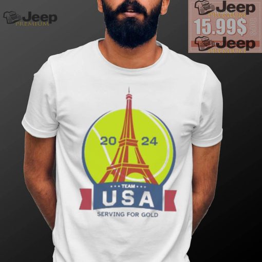 Tennis Team USA Paris Olympics serving for gold shirt