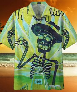 Tequila Mexicano Skeleton Art Camisa Tropical Aloha Hawaiian Shirts For Men For Women